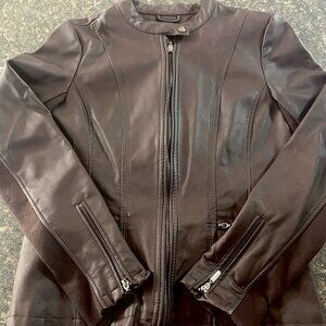 Mo-Ka By Santa Fe Apparel - Brown Faux Leather Jacket - Size Small